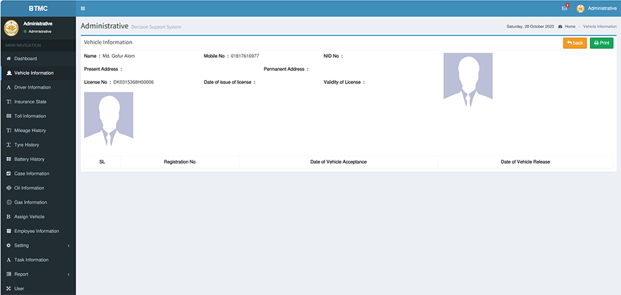 Online Vehicle Management System with Map Tracking 