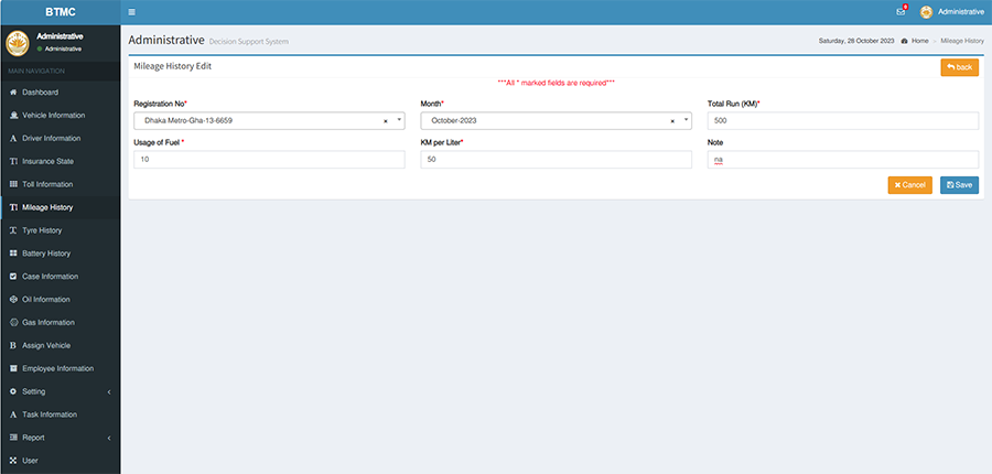 Online Vehicle Management System with Map Tracking 